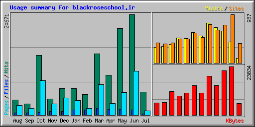 Usage summary for blackroseschool.ir